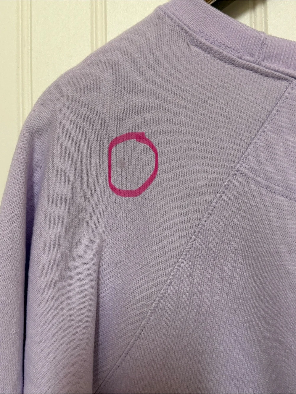 Champion Women's Iridescent Crewneck Sweatshirt Size 1X Purple Lilac Logo *Flaw*